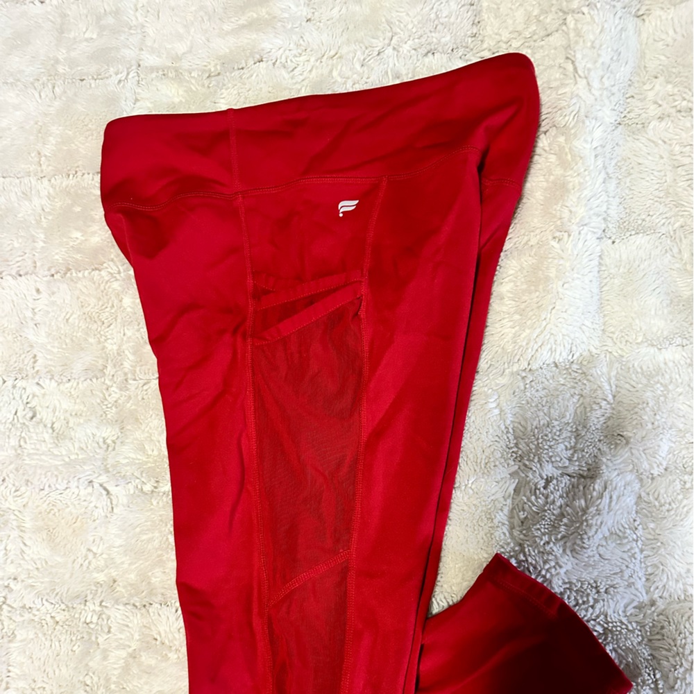 Fabletics red leggings, size small